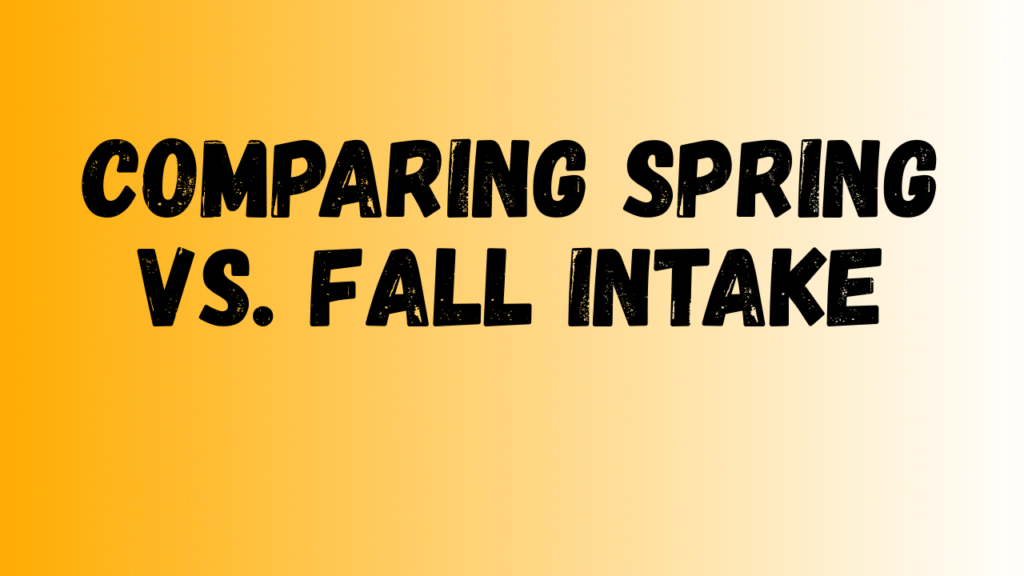 Comparing Spring vs. Fall Intake
