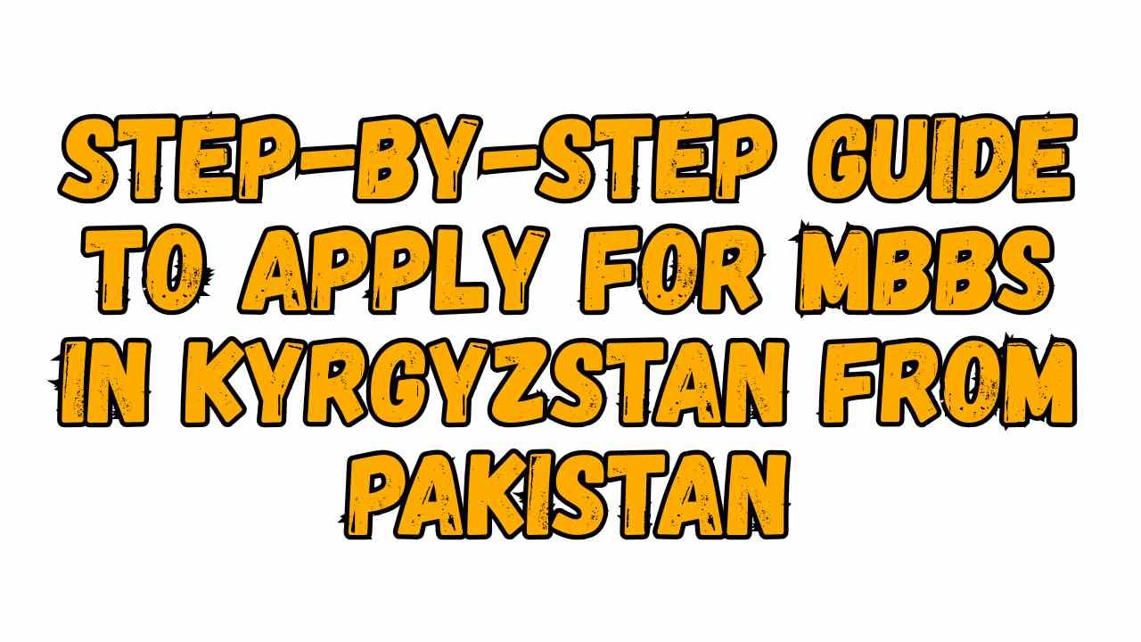 Step-by-Step Guide to Apply for MBBS in Kyrgyzstan from Pakistan
