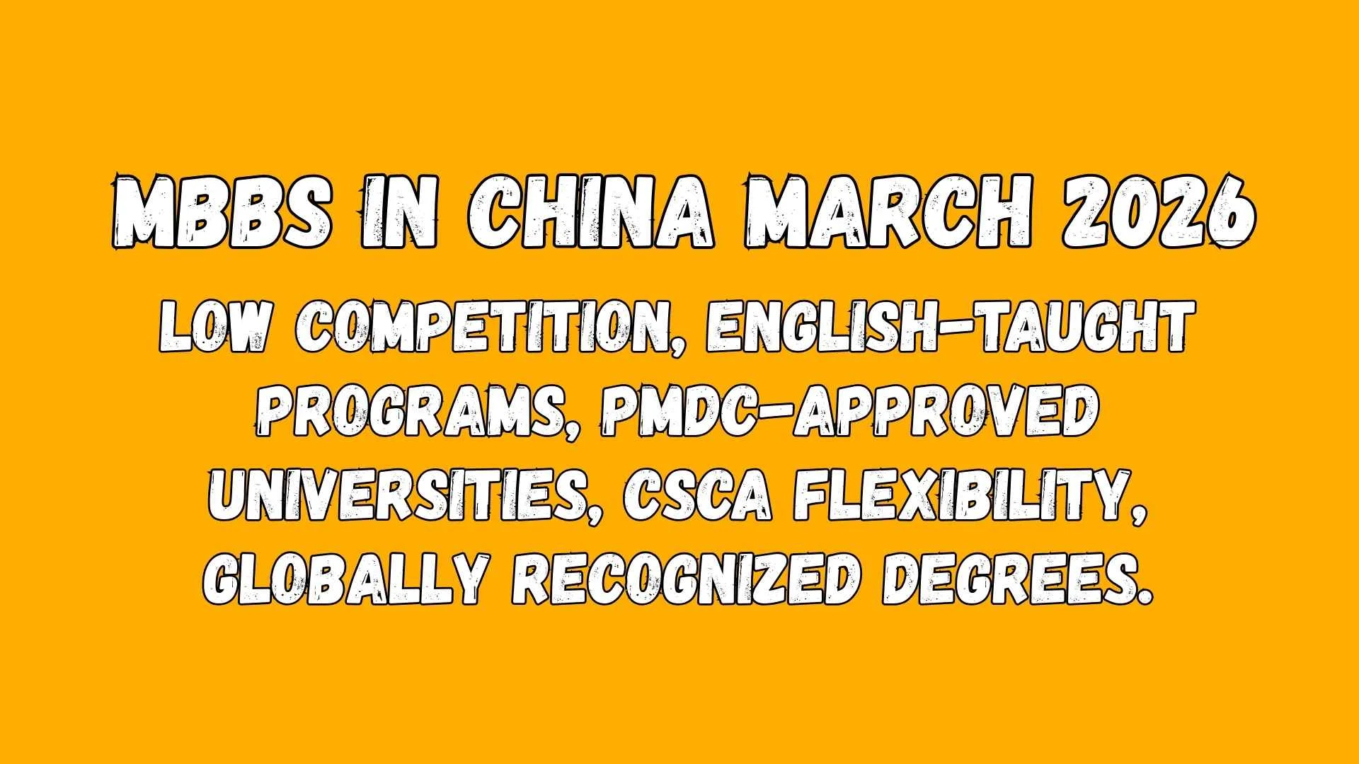MBBS in China March intake