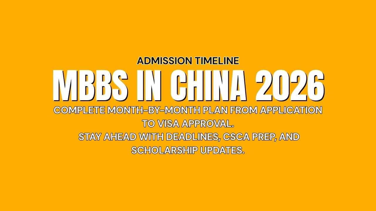 MBBS IN CHINA Admission Timeline mbbs